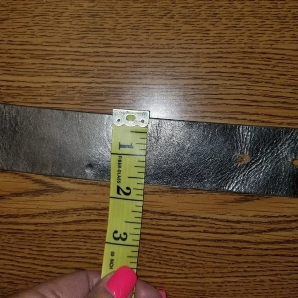 Flower metallic leather belt‎ L